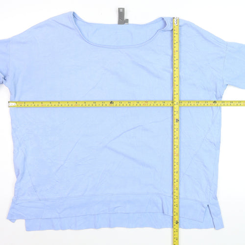 Sweaty Betty Women Blue Cotton Modal Long Sleeve Pullover Sweatshirt Size L