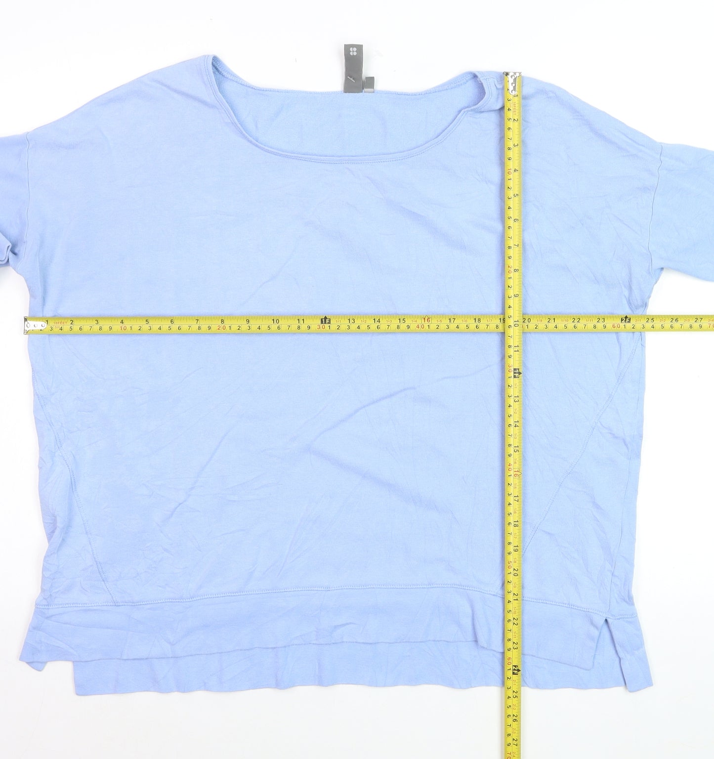 Sweaty Betty Women Blue Cotton Modal Long Sleeve Pullover Sweatshirt Size L