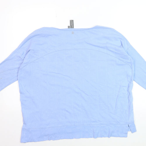 Sweaty Betty Women Blue Cotton Modal Long Sleeve Pullover Sweatshirt Size L