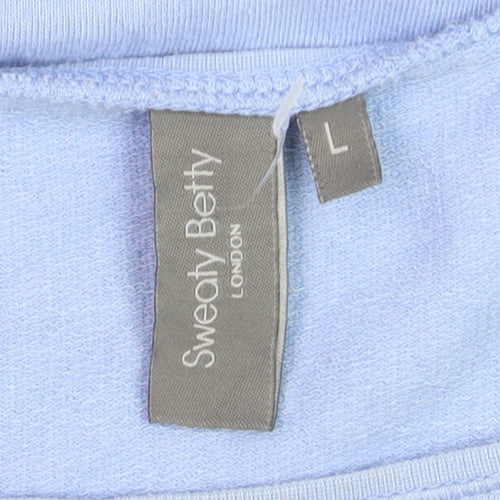Sweaty Betty Women Blue Cotton Modal Long Sleeve Pullover Sweatshirt Size L