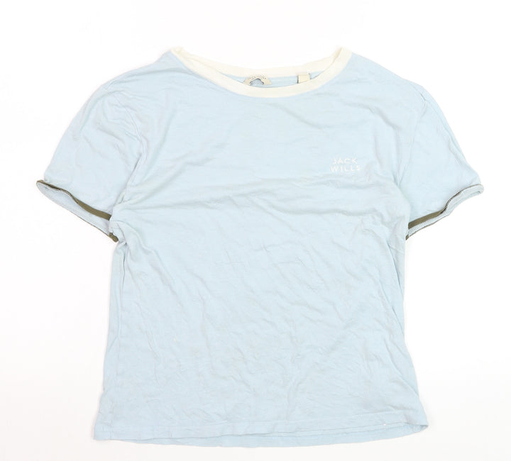 Jack Wills Women's Blue Ringer T-Shirt UK 12