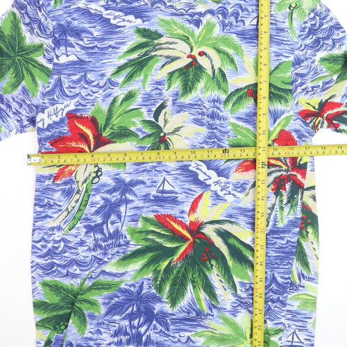Tommy Hilfiger Men's Multicoloured Hawaiian Beach Print Cotton T-Shirt L