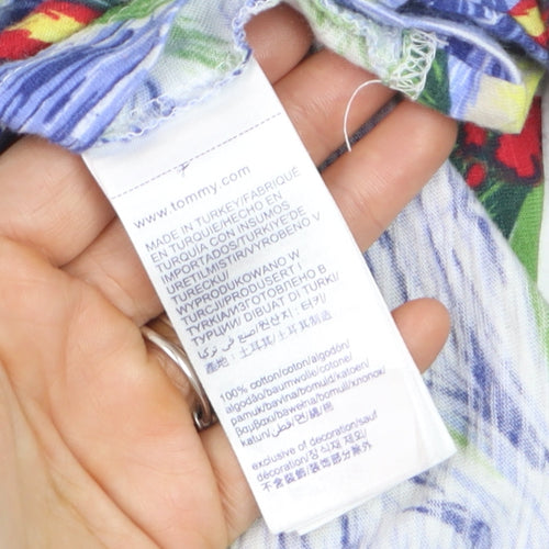 Tommy Hilfiger Men's Multicoloured Hawaiian Beach Print Cotton T-Shirt L
