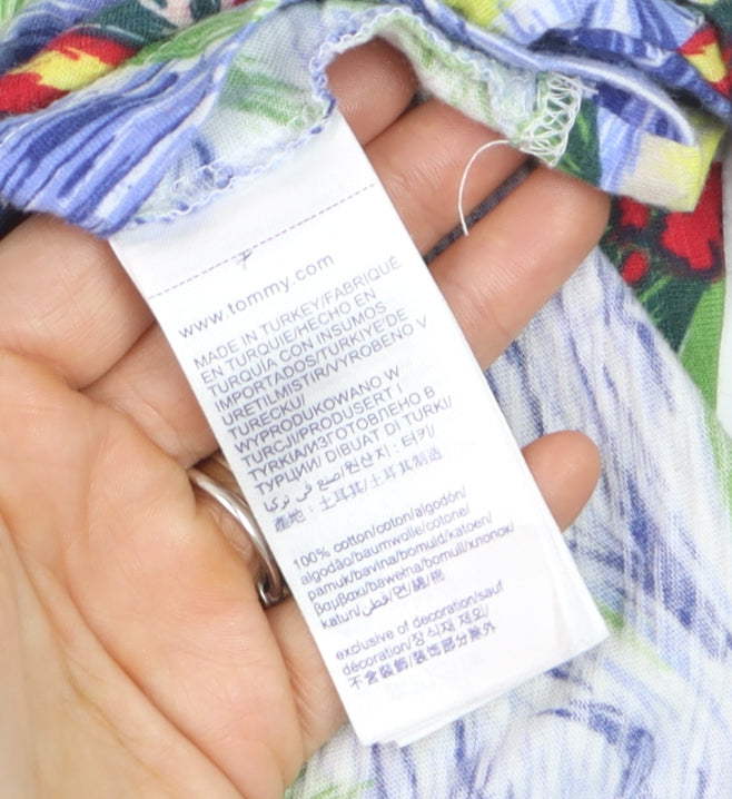 Tommy Hilfiger Men's Multicoloured Hawaiian Beach Print Cotton T-Shirt L