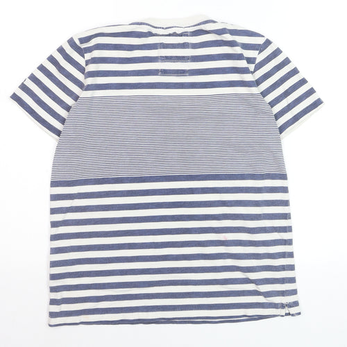 Fat Face Boys Blue Striped Cotton T-Shirt 12-13 Years Nautical Summer Top