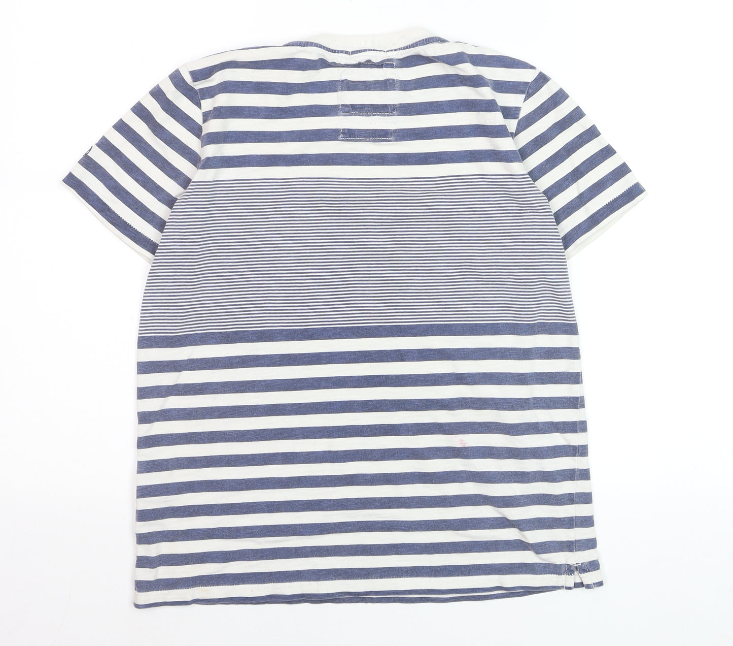 Fat Face Boys Blue Striped Cotton T-Shirt 12-13 Years Nautical Summer Top