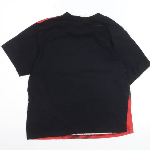 Manchester United Boys Red Black Cotton Short Sleeve Pyjama Top 12-13 Years