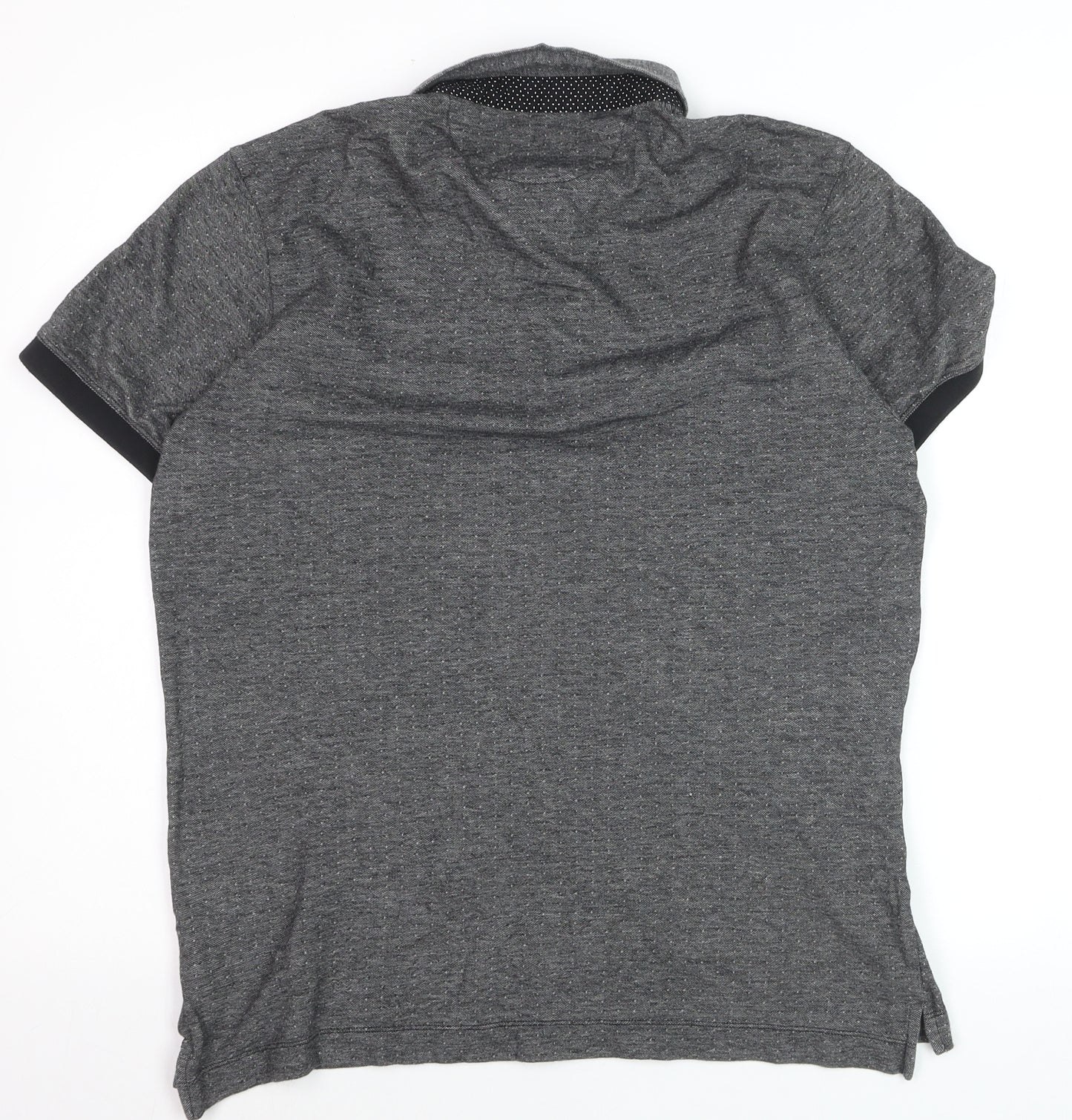 Zara Man Grey Short Sleeve Polo Shirt XL Cotton Blend