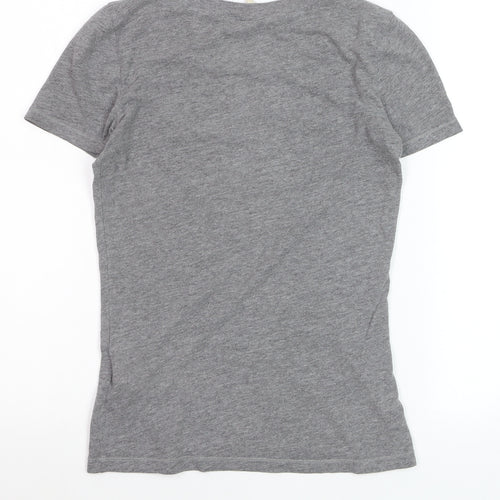 Hollister Women's Grey Slim Fit T-Shirt Small Casual Crew Neck