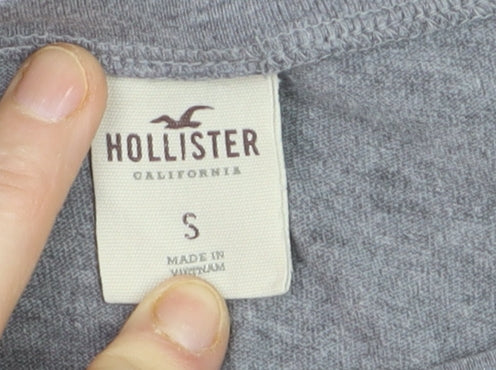 Hollister Women's Grey Slim Fit T-Shirt Small Casual Crew Neck