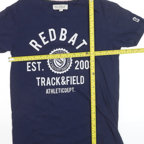 P.G. Field Boys Blue Graphic Track & Field Cotton T-Shirt Size S