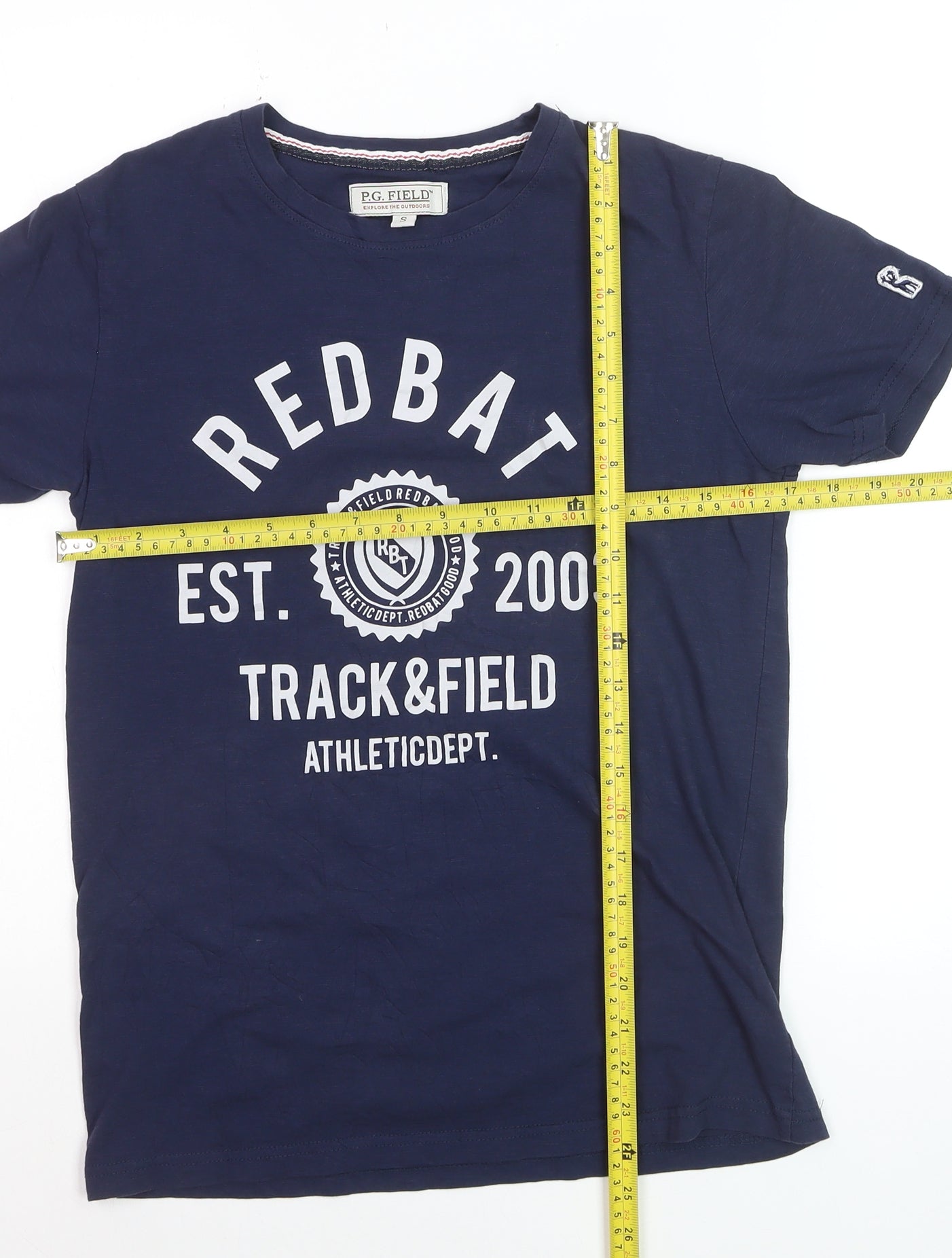 P.G. Field Boys Blue Graphic Track & Field Cotton T-Shirt Size S