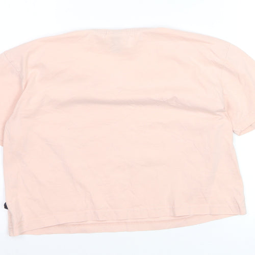Ellesse Women's Beige Cropped Logo T-Shirt Size 8