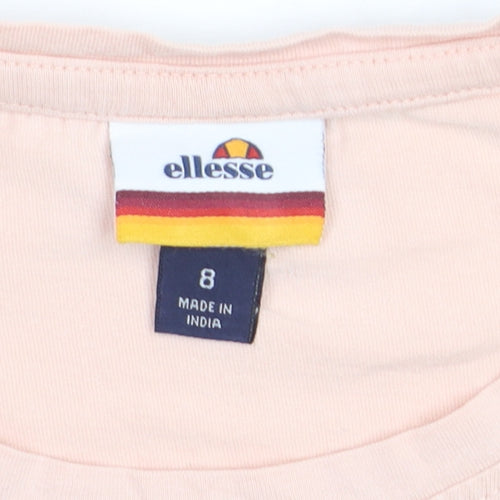 Ellesse Women's Beige Cropped Logo T-Shirt Size 8