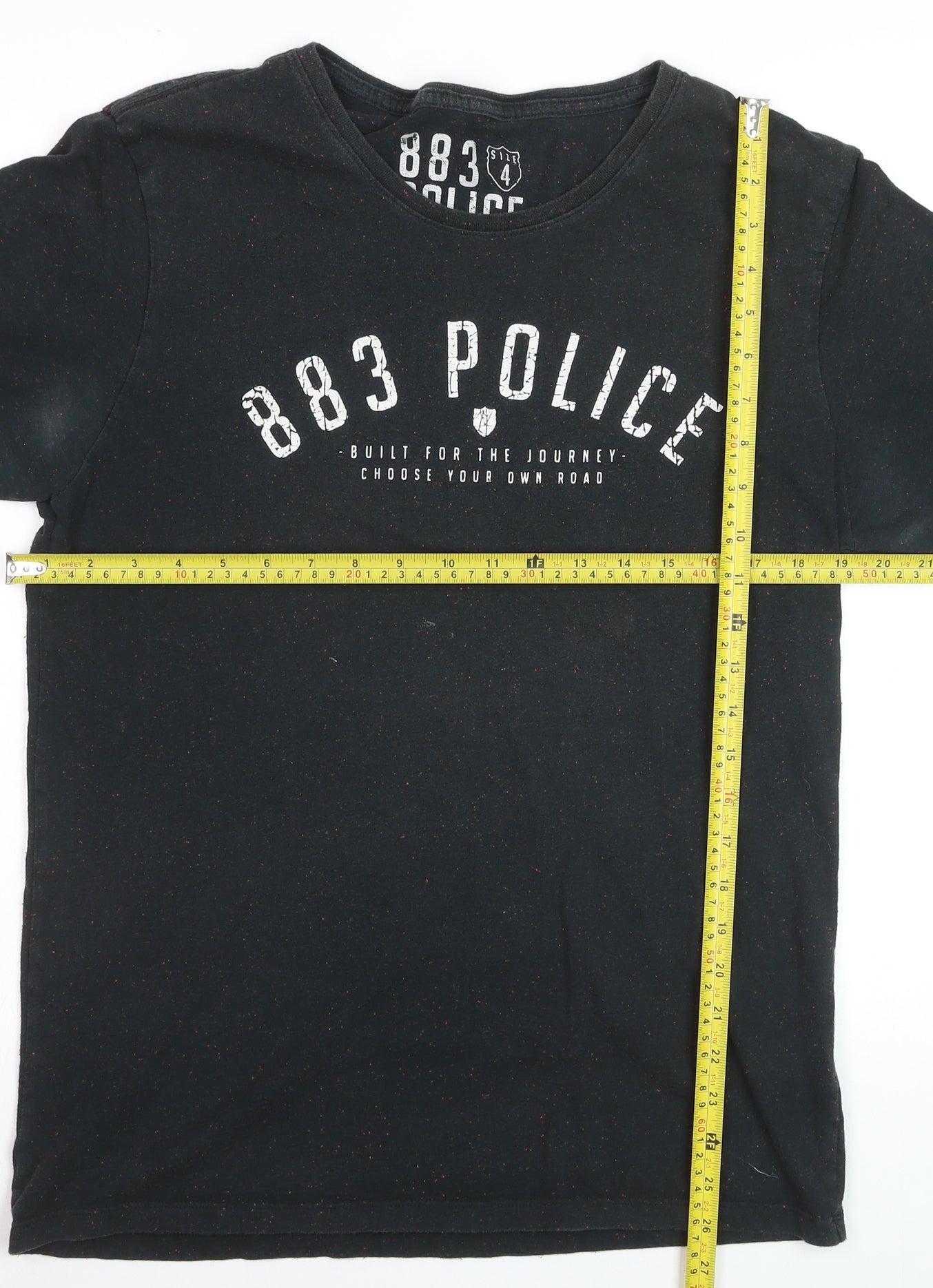 883 Police Men's Black Short Sleeve Crew Neck Logo T-Shirt L