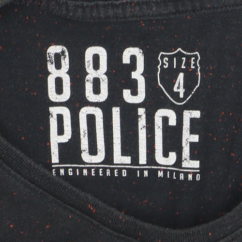 883 Police Men's Black Short Sleeve Crew Neck Logo T-Shirt L