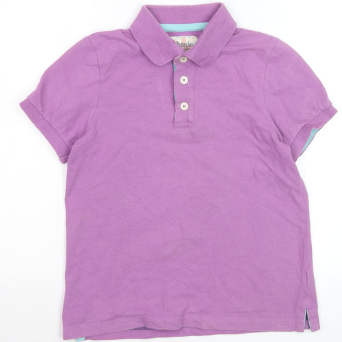 Johnnie b Girls Purple Cotton Polo Shirt 11-12 Years Collared Short Sleeve