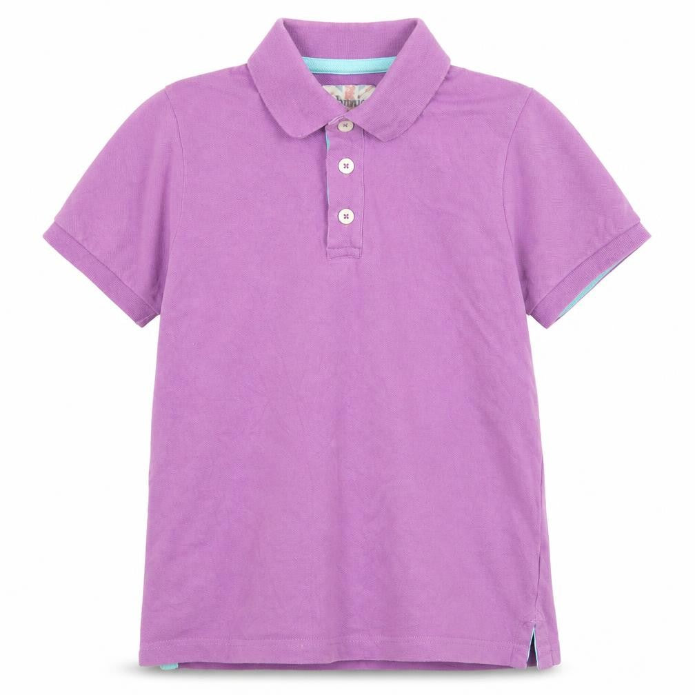 Johnnie b Girls Purple Cotton Polo Shirt 11-12 Years Collared Short Sleeve
