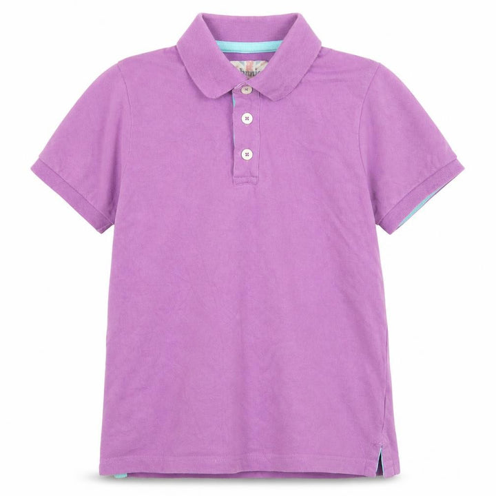Johnnie b Girls Purple Cotton Polo Shirt 11-12 Years Collared Short Sleeve
