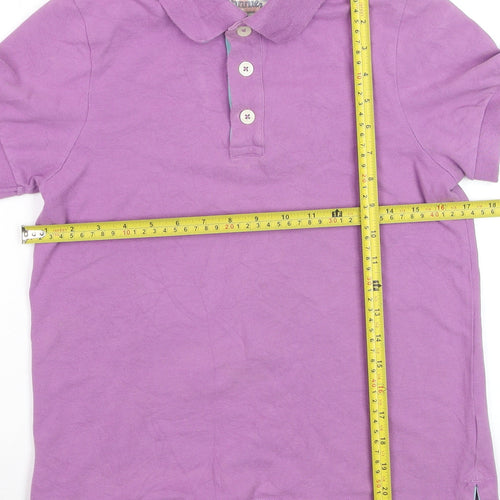 Johnnie b Girls Purple Cotton Polo Shirt 11-12 Years Collared Short Sleeve