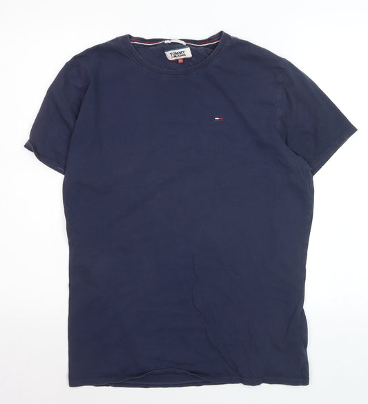 Tommy Jeans Men's Navy Blue XL Regular Fit Cotton T-Shirt