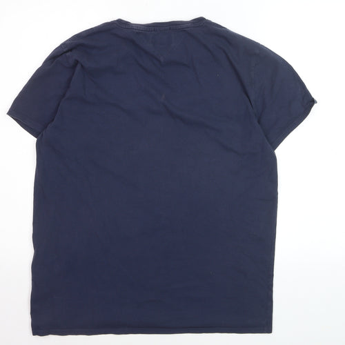 Tommy Jeans Men's Navy Blue XL Regular Fit Cotton T-Shirt