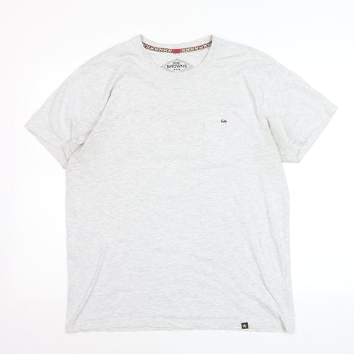 Joe Browns Men's Grey Crew Neck Cotton T-Shirt Size L