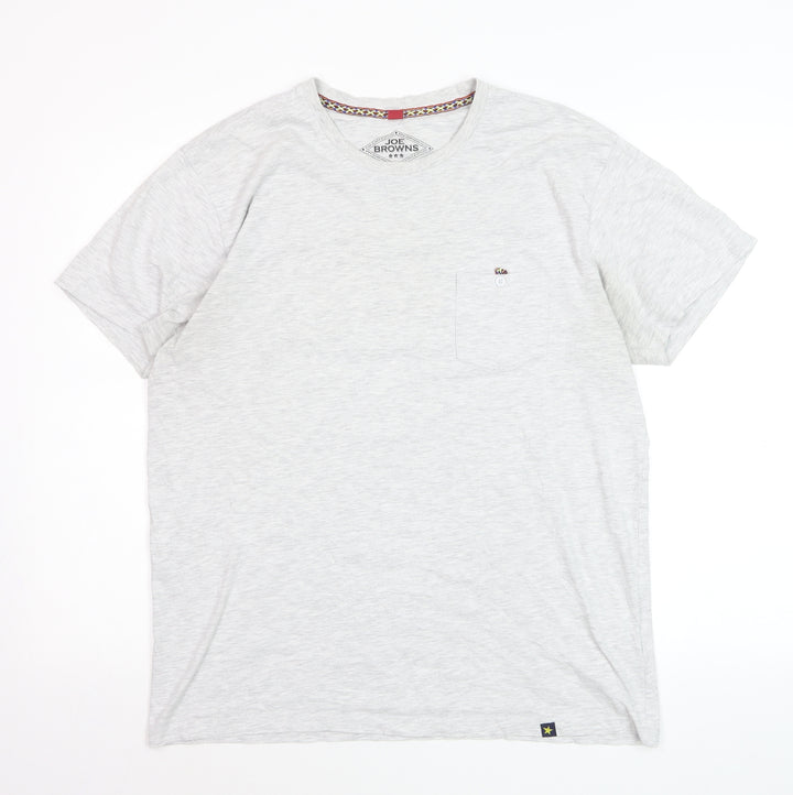 Joe Browns Men's Grey Crew Neck Cotton T-Shirt Size L