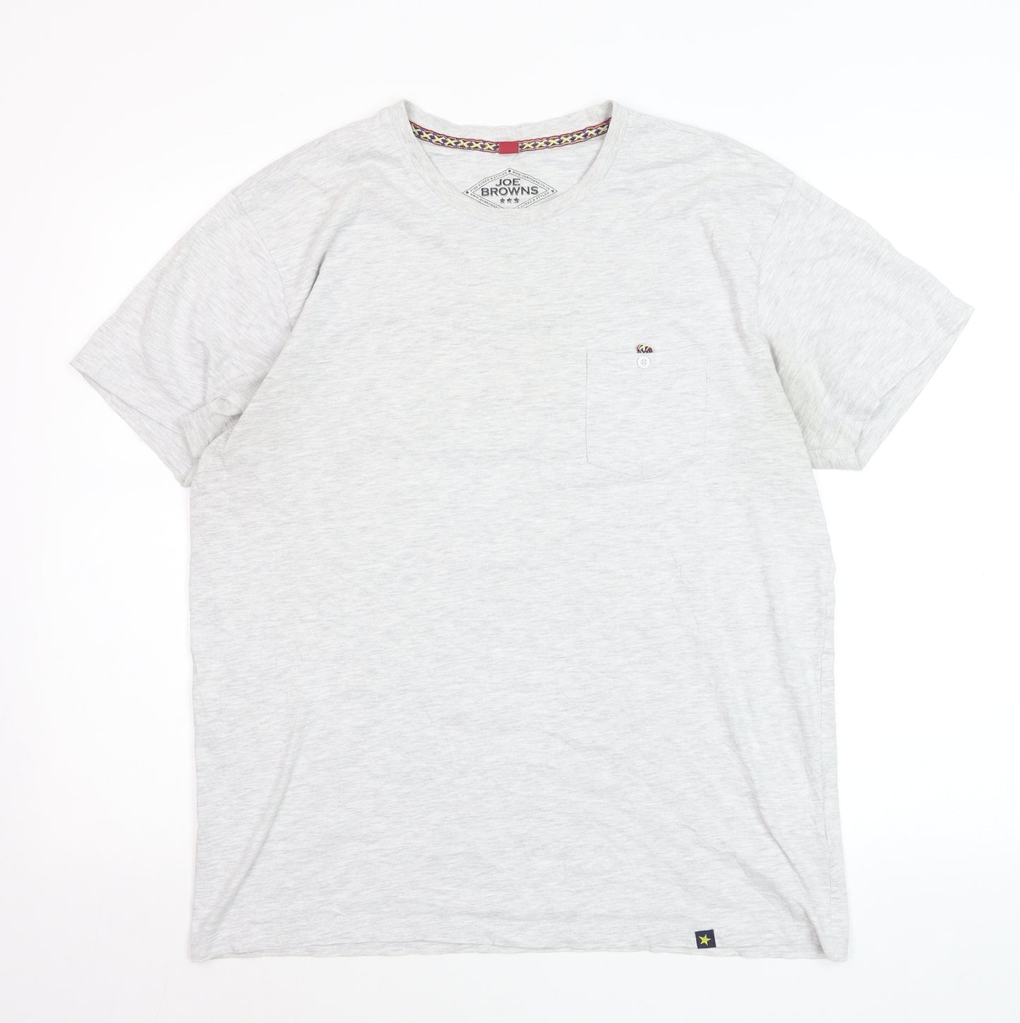 Joe Browns Men's Grey Crew Neck Cotton T-Shirt Size L