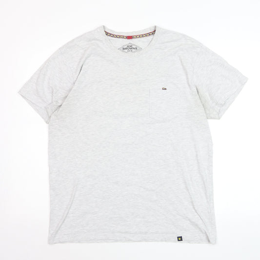 Joe Browns Men's Grey Crew Neck Cotton T-Shirt Size L