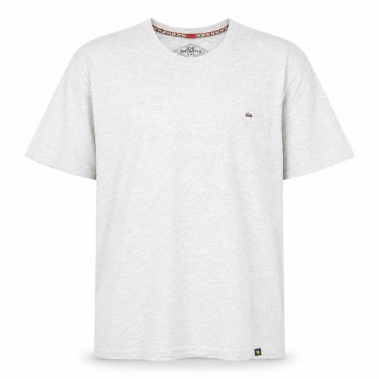Front view of Joe Browns Men's Grey Crew Neck Cotton T-Shirt, size L