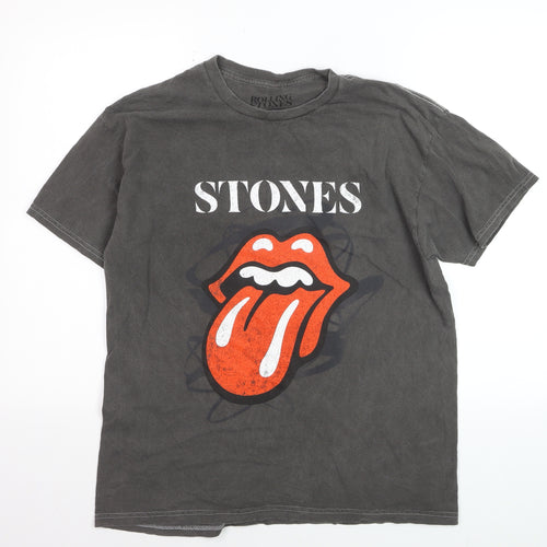 Rolling Stones Men's Grey Band Graphic Short Sleeve T-Shirt M