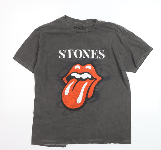 Rolling Stones Men's Grey Band Graphic Short Sleeve T-Shirt M