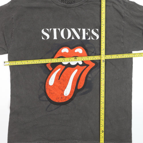 Rolling Stones Men's Grey Band Graphic Short Sleeve T-Shirt M