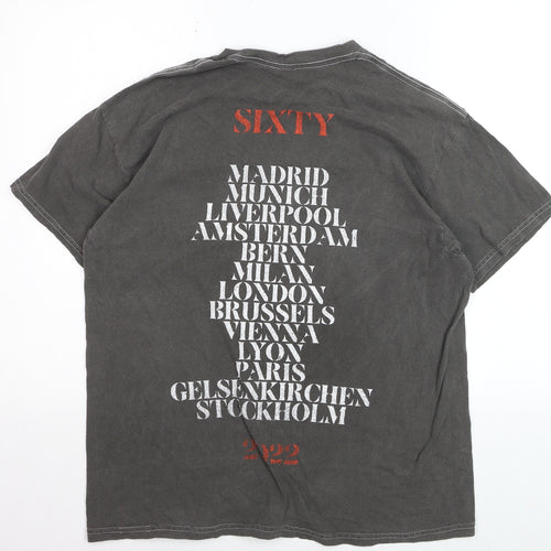 Rolling Stones Men's Grey Band Graphic Short Sleeve T-Shirt M