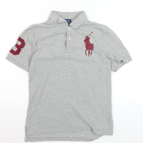 Ralph Lauren Boys Grey Polo Short Sleeve Shirt Size 10-12 Years