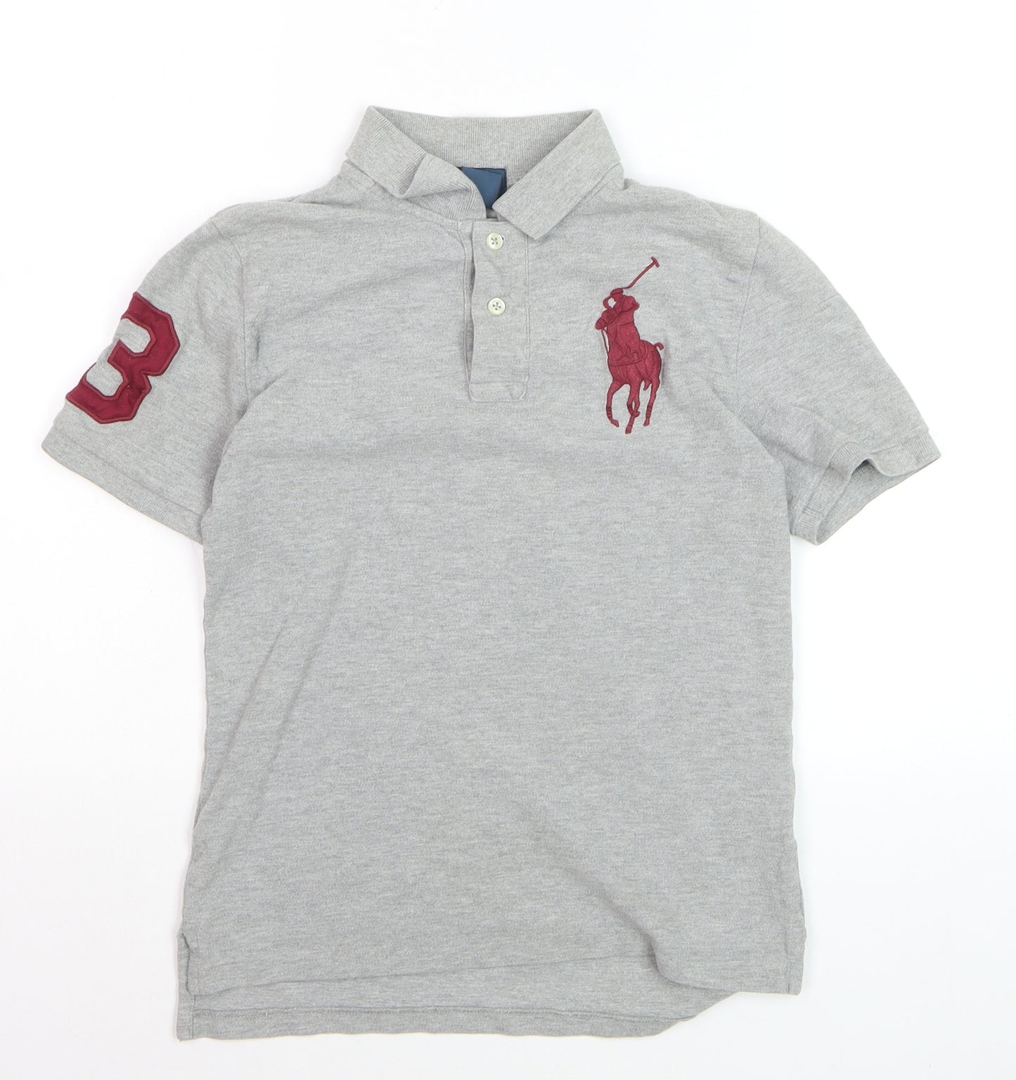 Ralph Lauren Boys Grey Polo Short Sleeve Shirt Size 10-12 Years