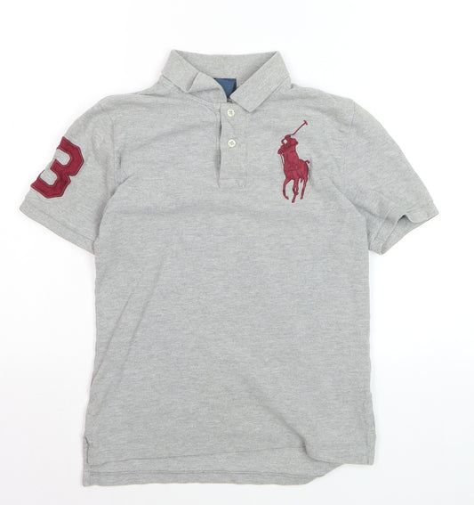 Ralph Lauren Boys Grey Polo Short Sleeve Shirt Size 10-12 Years