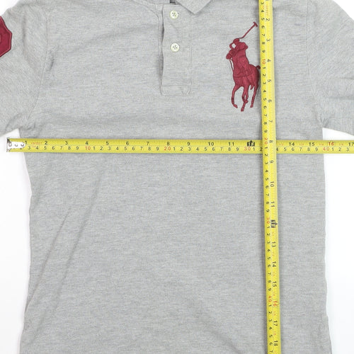 Ralph Lauren Boys Grey Polo Short Sleeve Shirt Size 10-12 Years
