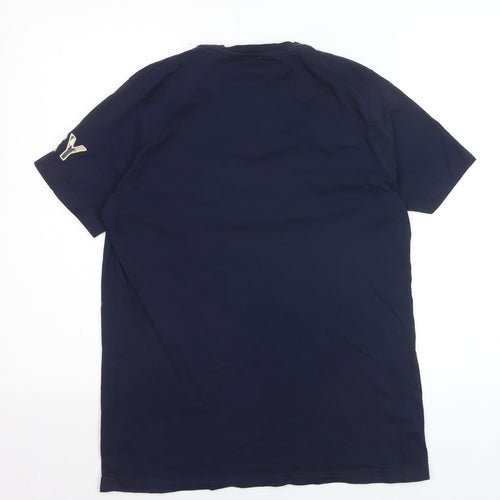 Burberry Men's Blue Cotton Logo T-Shirt Size L