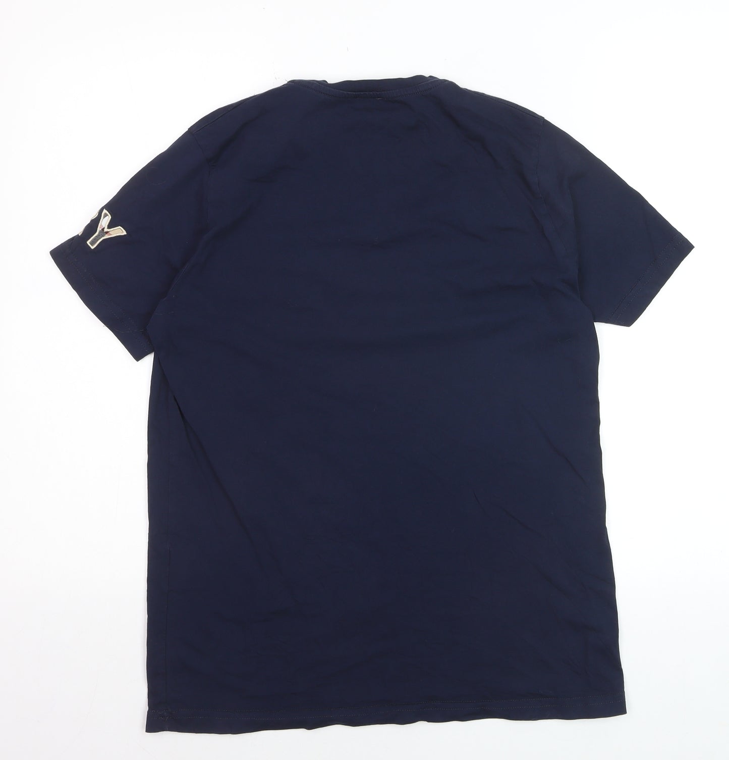 Burberry Men's Blue Cotton Logo T-Shirt Size L