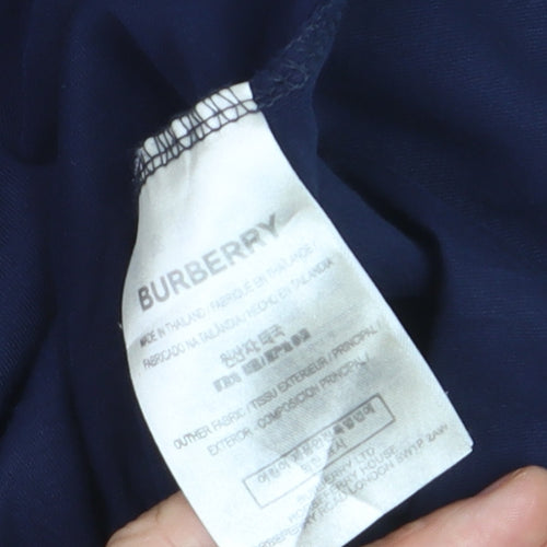 Burberry Men's Blue Cotton Logo T-Shirt Size L