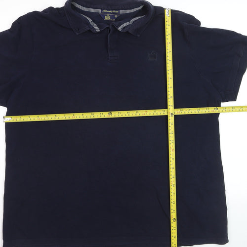 Admiral Mens Blue 2XL Polo Shirt Classic Cotton Short Sleeve