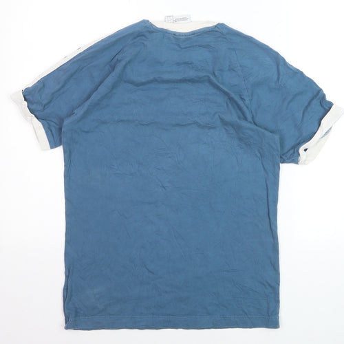 Adidas Men's Blue Crew Neck Short Sleeve Vintage Sports T-Shirt S