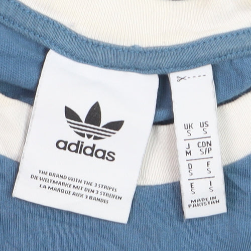 Adidas Men's Blue Crew Neck Short Sleeve Vintage Sports T-Shirt S