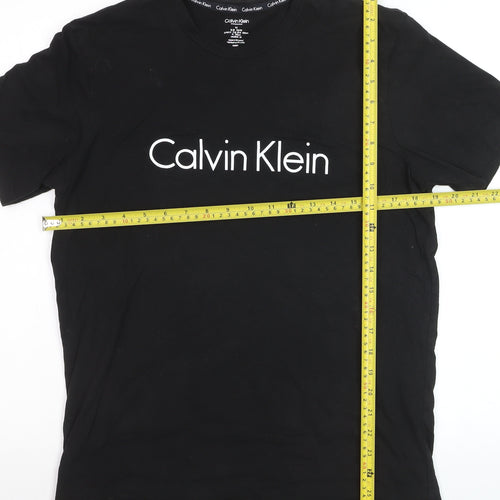 Calvin Klein Men’s Black Cotton Logo Crew Neck Short Sleeve T-Shirt M
