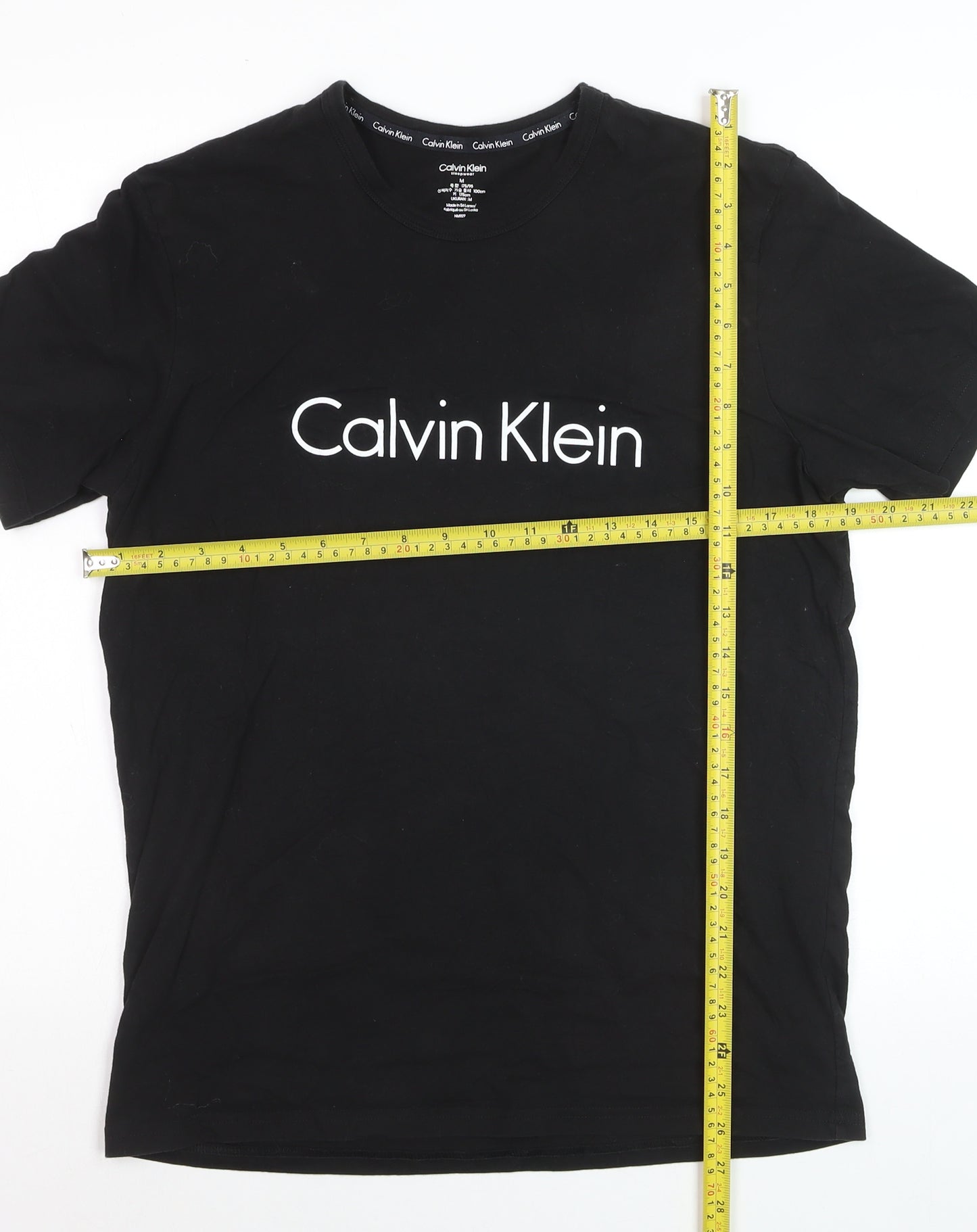 Calvin Klein Men’s Black Cotton Logo Crew Neck Short Sleeve T-Shirt M