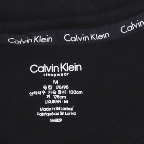 Calvin Klein Men’s Black Cotton Logo Crew Neck Short Sleeve T-Shirt M