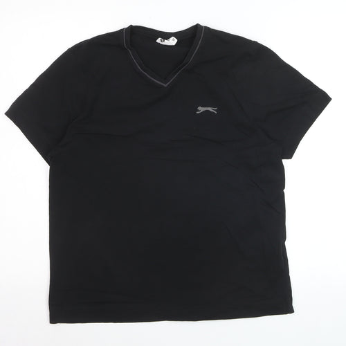 Slazenger Men's Black V-Neck Short Sleeve T-Shirt Size S