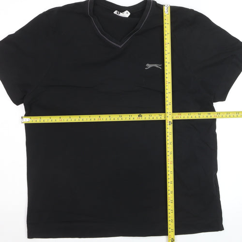 Slazenger Men's Black V-Neck Short Sleeve T-Shirt Size S